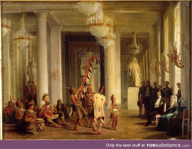 21/04/1845, George Catlin invited Native Americans to dance in his museum.