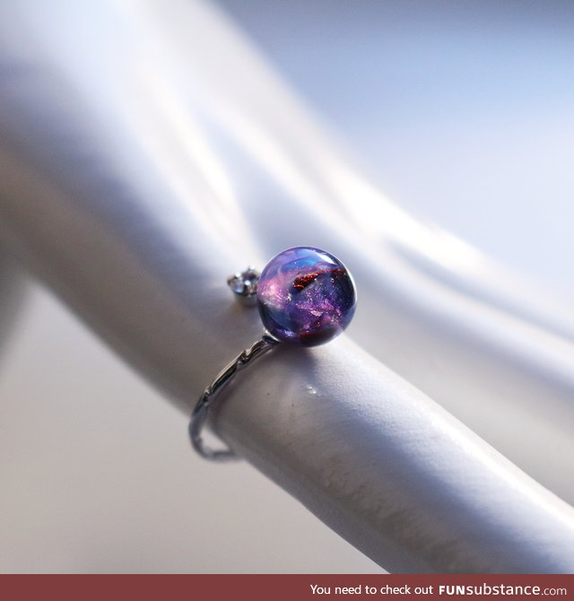 This shot of a ring I made makes it seem like there is a galaxy swirling inside of the