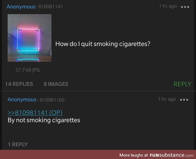 Anon explains how to quit smoking