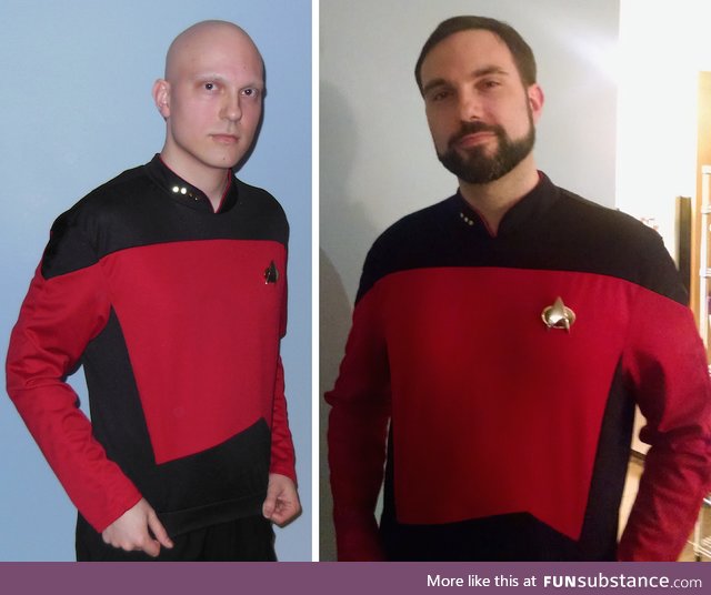 Man cosplays as Picard because of the chemo then next year as Riker after recovering