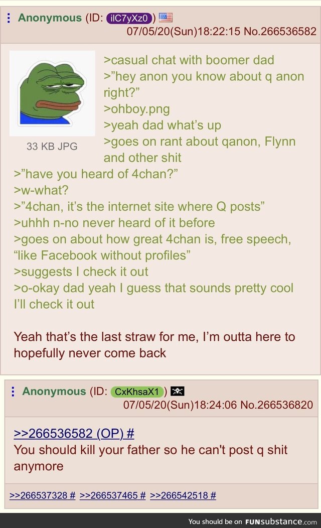 Anon’s dad recommends 4chan