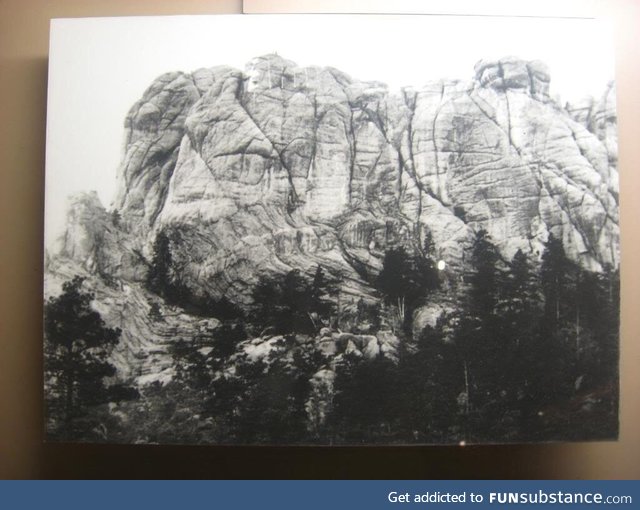 Mount Rushmore before the Presidents’ faces were chiselled in