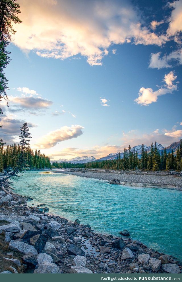 Yes, the water was really that blue. ( Kootenay River, 50 Miles West of Banff, AB )