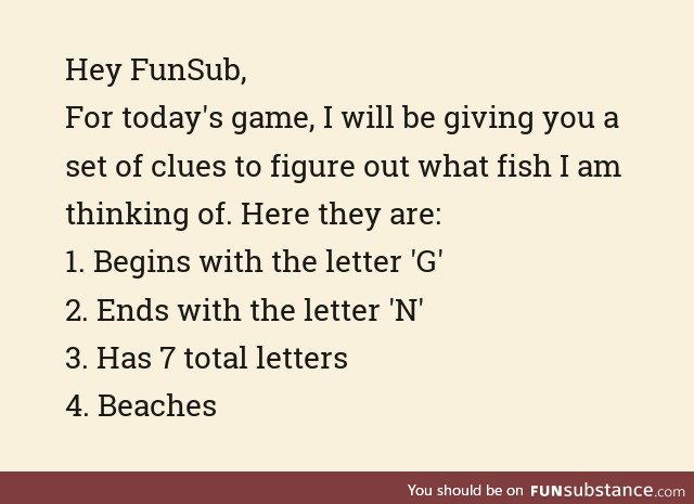 Fishy Fun Day #50: Guessing Game Edition