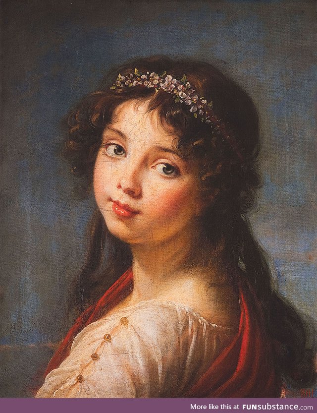 Julie Le Brun at 9 years old painted by her mother Élisabeth