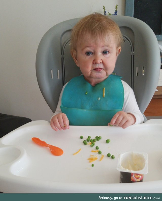 Grandma won't eat her peas
