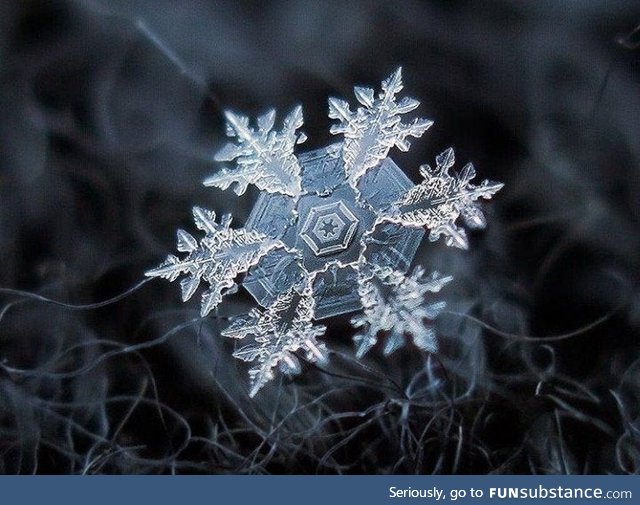 Microscopic view of a snowflake