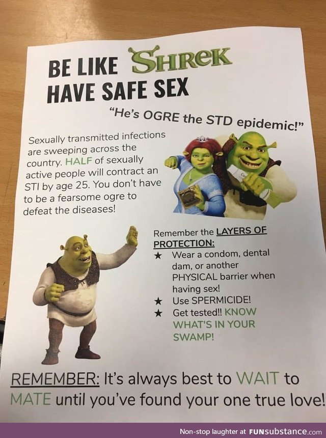 This sex ed pamphlet given in my school