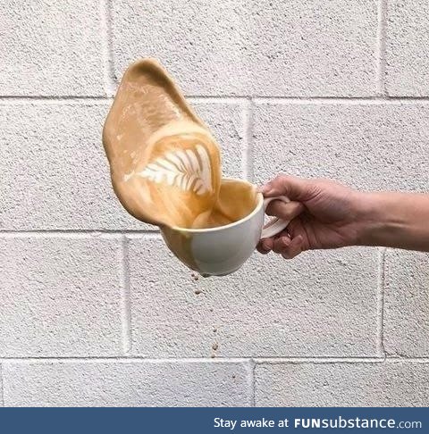 Amazing shot of spilling coffee