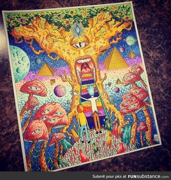 I made up a Rick and Morty episode in my head. Then I drew it. IG: @illustrationbybo