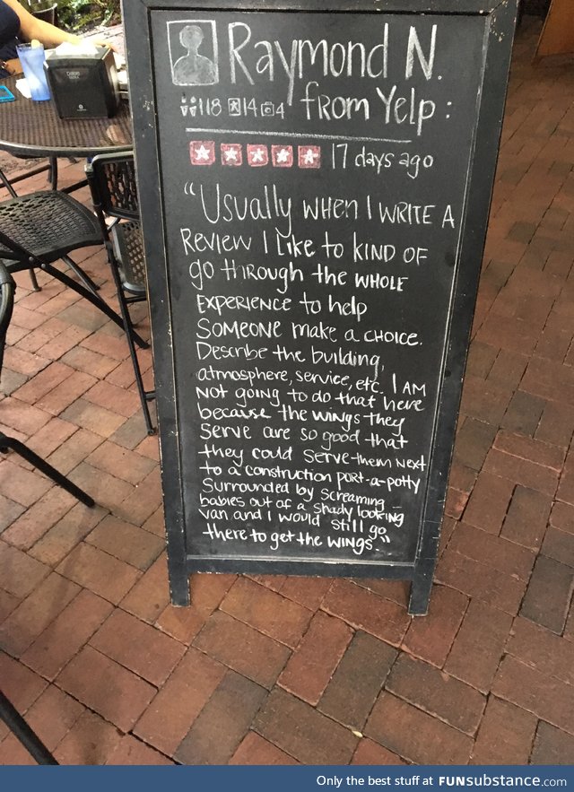This sign at a restaurant