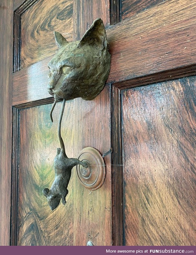 Cat lady door knocker