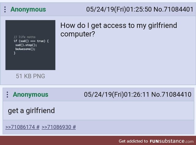 Anon wants to access girlfriend's computer