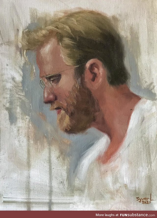 I painted my friend for his birthday