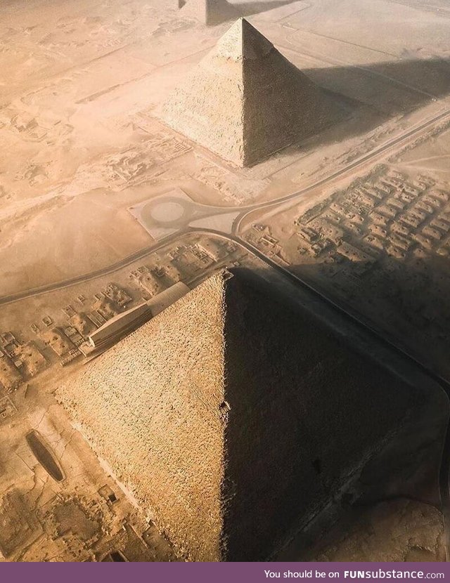 Sunrise over the pyramids of Giza