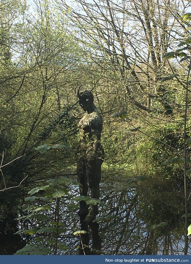 A statue of lucifer at the devils hole in jersey