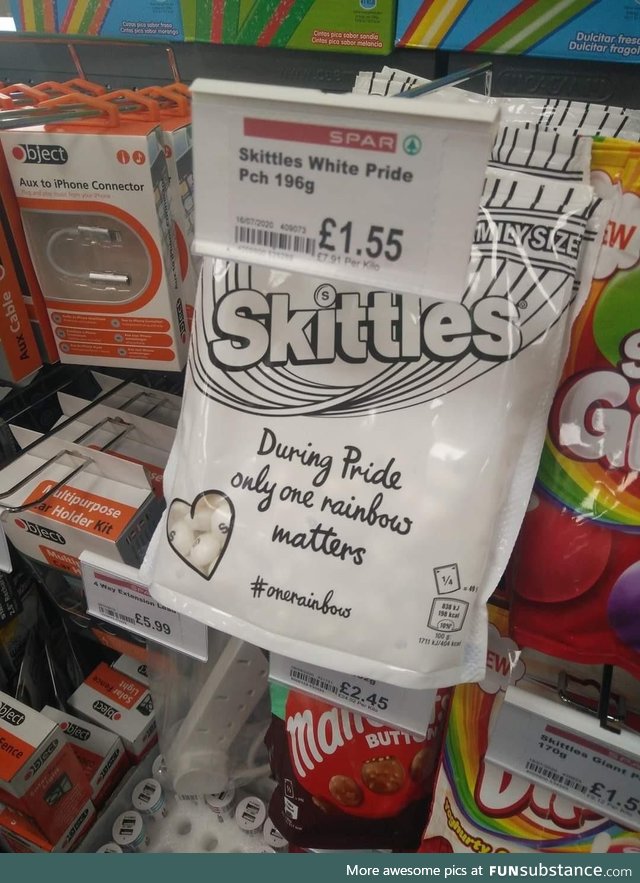 White Pride Skittles? Apparently no one at HQ thought this new movement could be