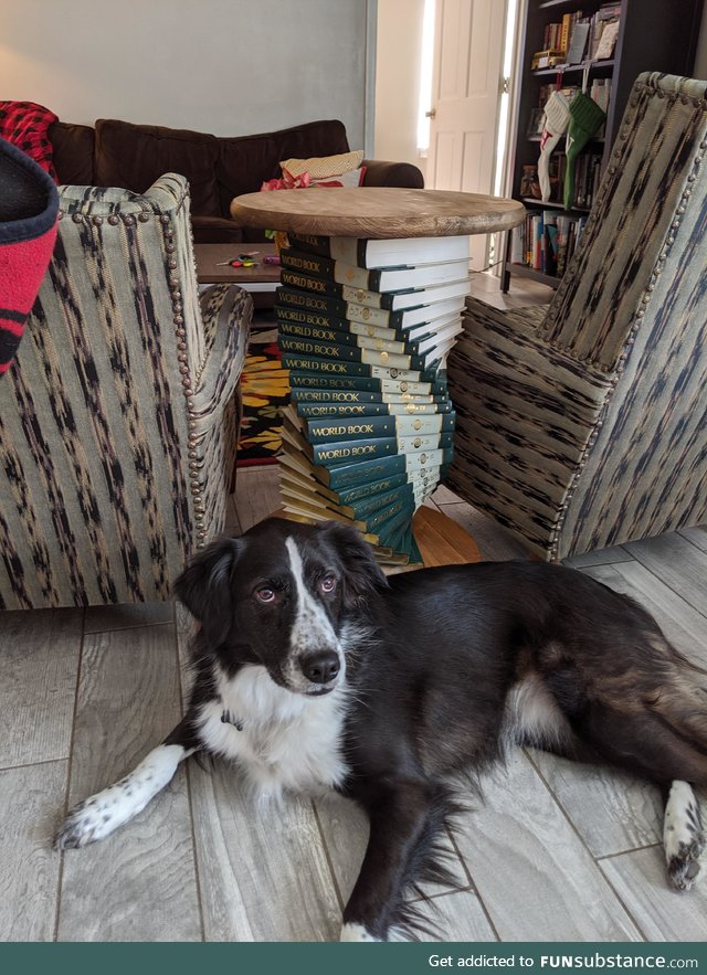 My brother made me a book table because I'm a librarian ????