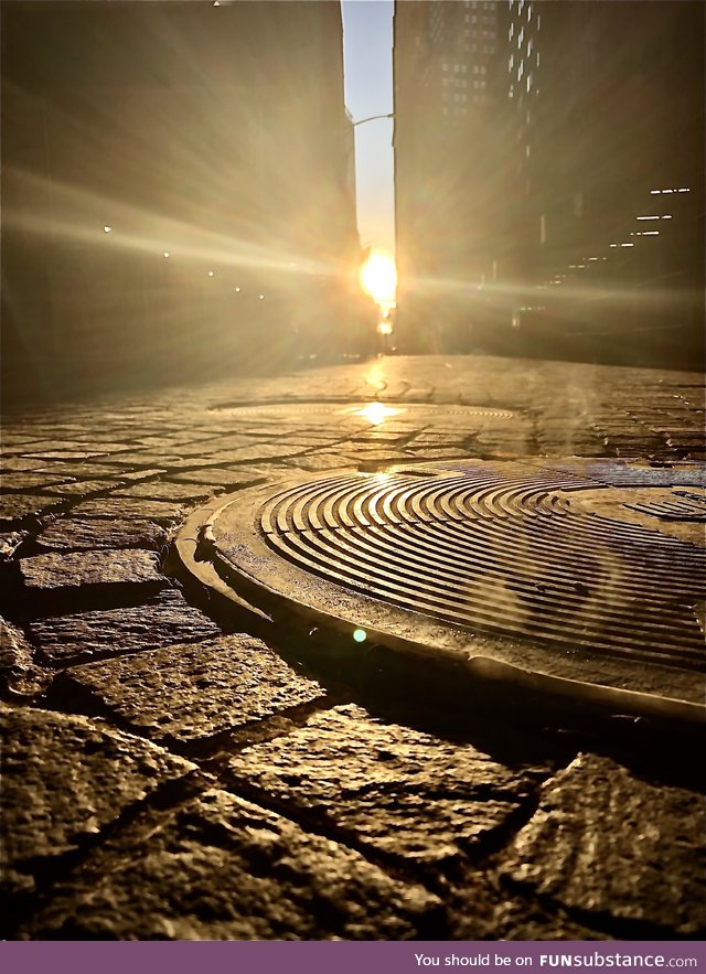 A beautiful sunset in the streets of NYC