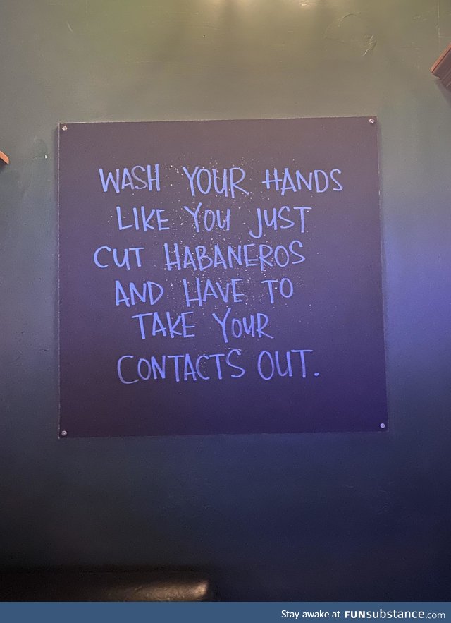 A sign at the local bar