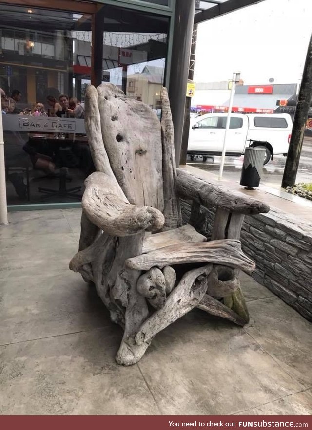 “Recycled timber” This awesome chair made of driftwood