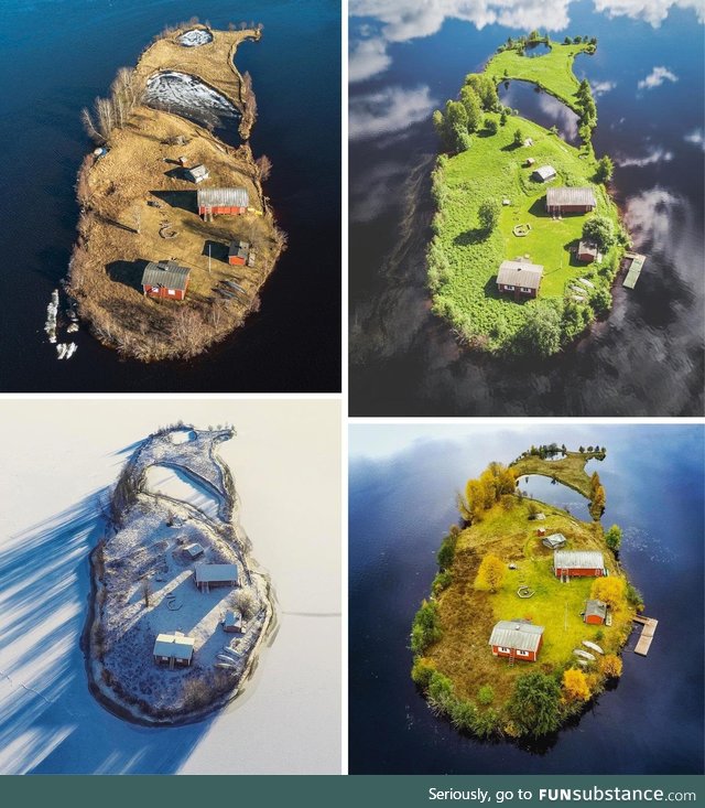 Four seasons on an island in Finnland