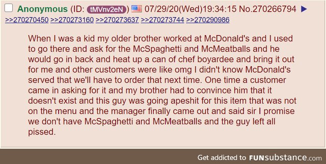 Anon orders a McSpaghetti