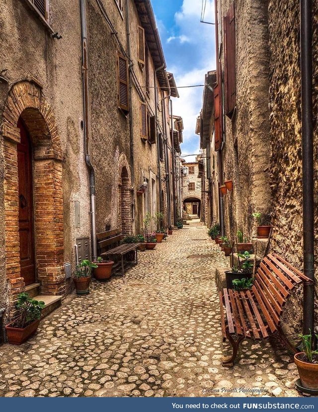 Rural tranquility in the streets of Tremosine Sul Garda, Italy