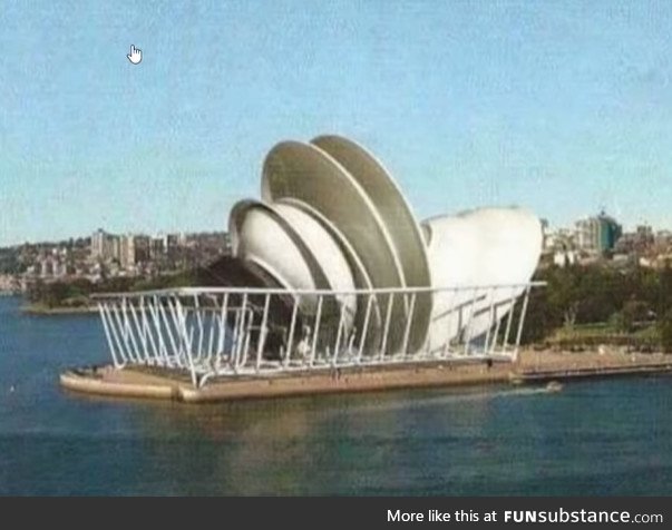 Sydney opera house when first built 1973