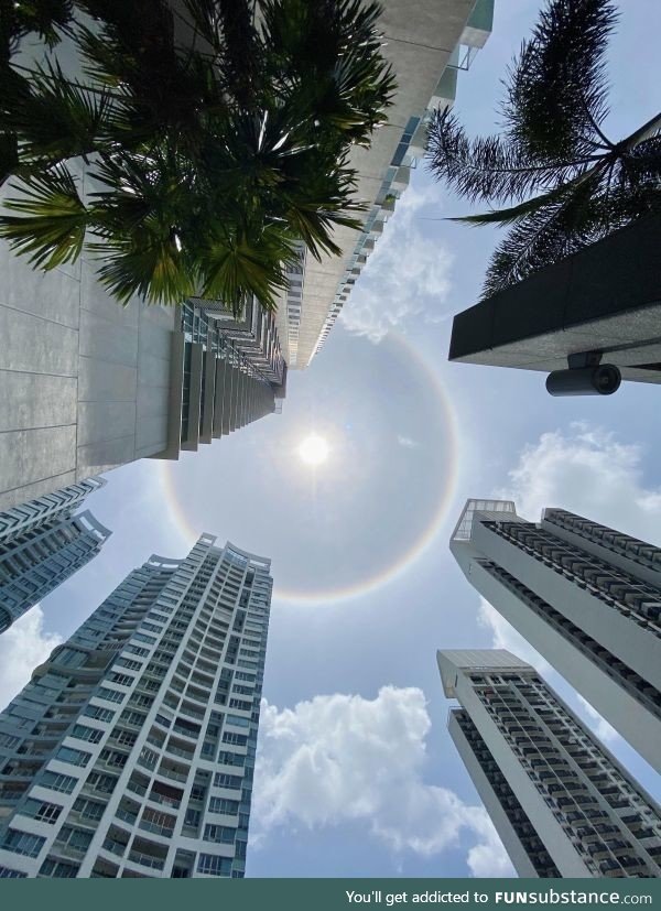 Rainbow halo seen in my country today ????