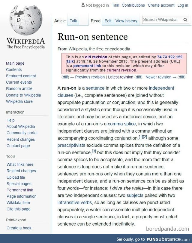 Run-on sentence