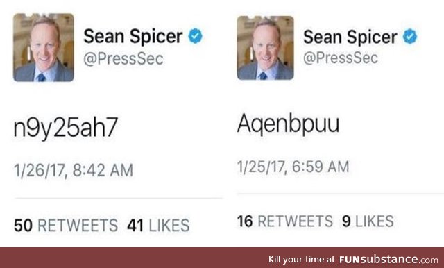 Let us never forget when the White House press secretary posted his password publicly two