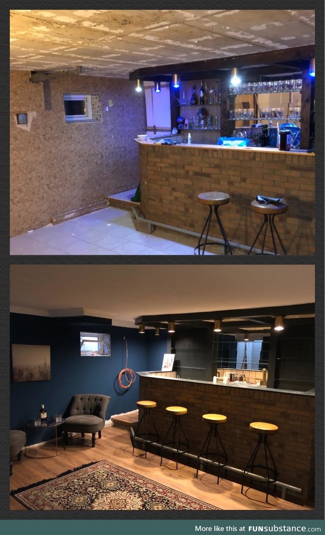 Renovated the cellar bar in a house I bought