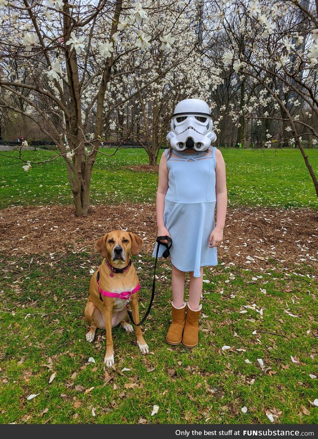 When my daughter has no face mask to go outside but says "don't worry Dad, I got this!"