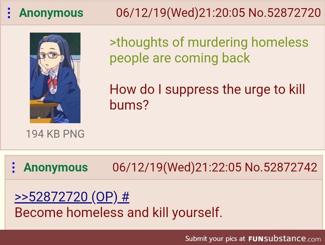 Anon kills bums