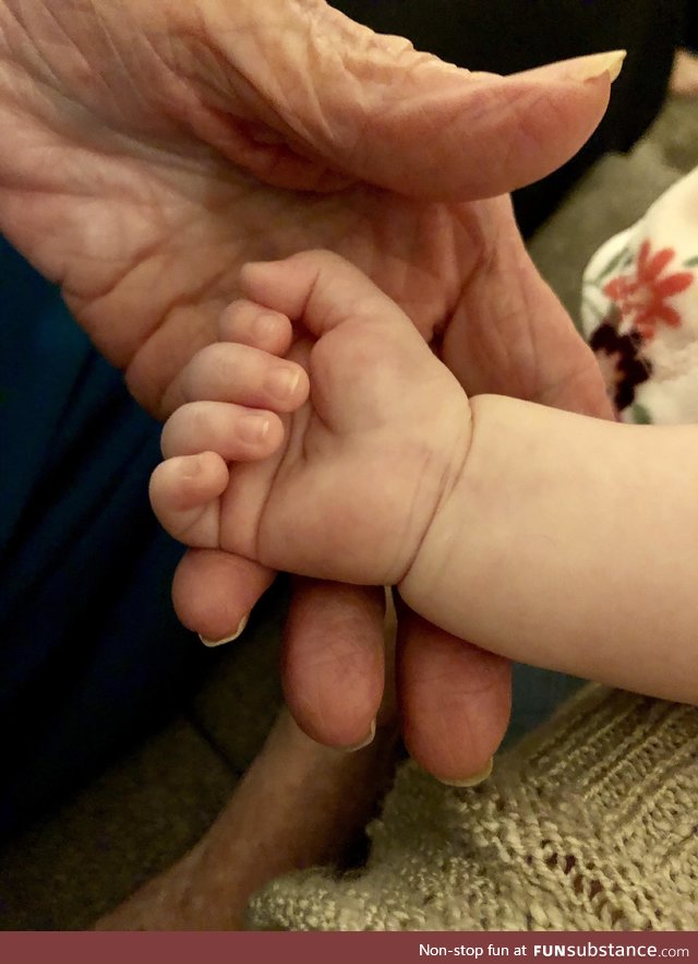 My daughter(4 Months) and her great great grandmother(92)