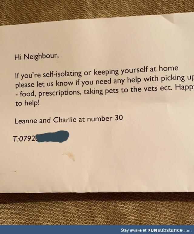 My workmate got this through his door! Be kind and be safe