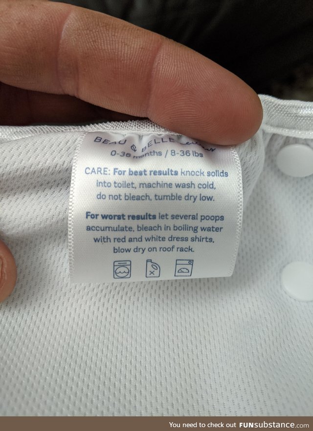 The tag on my son's swim bottoms