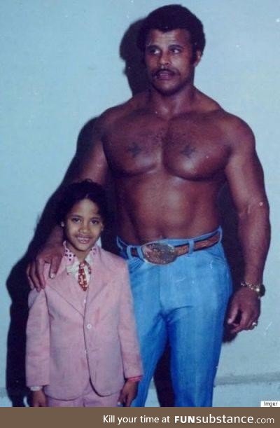 Rocky Johnson and his son, Dwayne