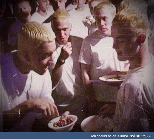 Eminem sharing M&Ms with other Eminems