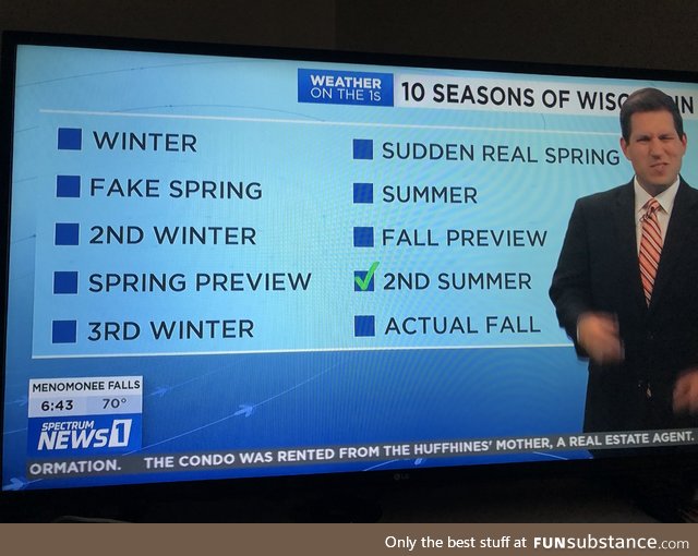The 10 seasons of Wisconsin, according to our local news station