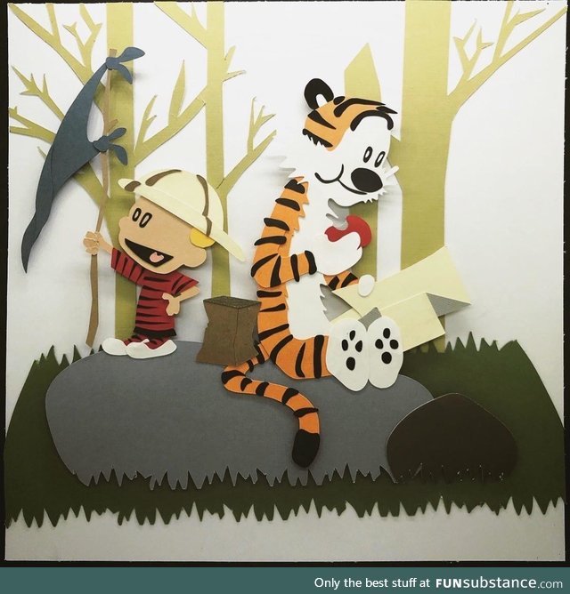 I made a paper version of one of my favorite Calvin and Hobbes panels. Enjoy!