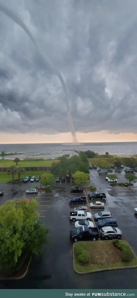 Water spout in New Orleans after a storm