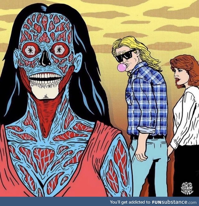 They live meets distracted boyfriend meme. Artwork by me