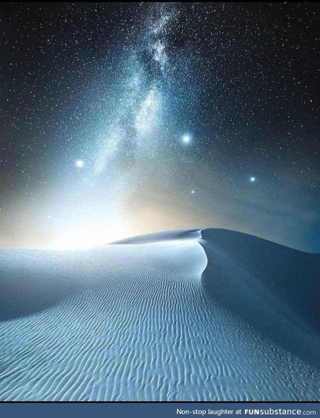 White sands with The milky way galaxy