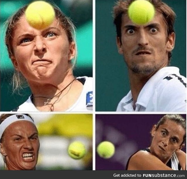 Tennis players using their telekinetic abilities