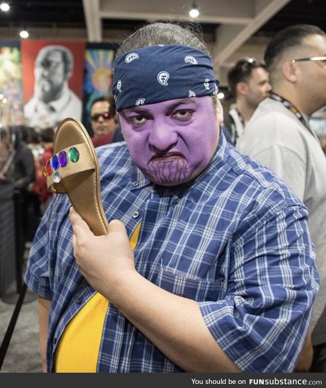 This Cholo Thanos with the Infinity Chancla at Comic Con deserves all the awards