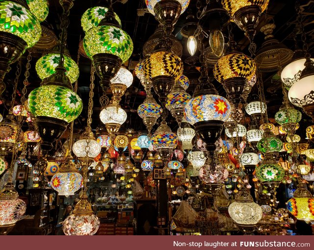 Lampshades at a shop in Bahrain