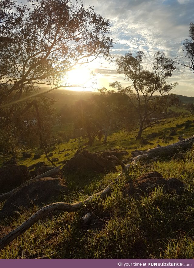 Sunset on a hill