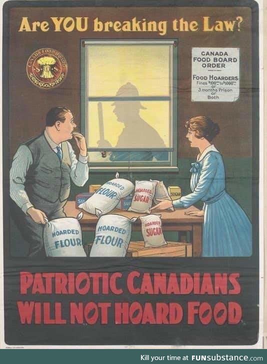 This poster was produced in 1918, during the First World War. Might be time to use it